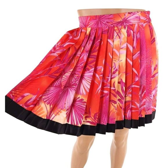 Versace Jungle Print Pleated Mini Skirt 42 US 6 New - Picture 5 of 15